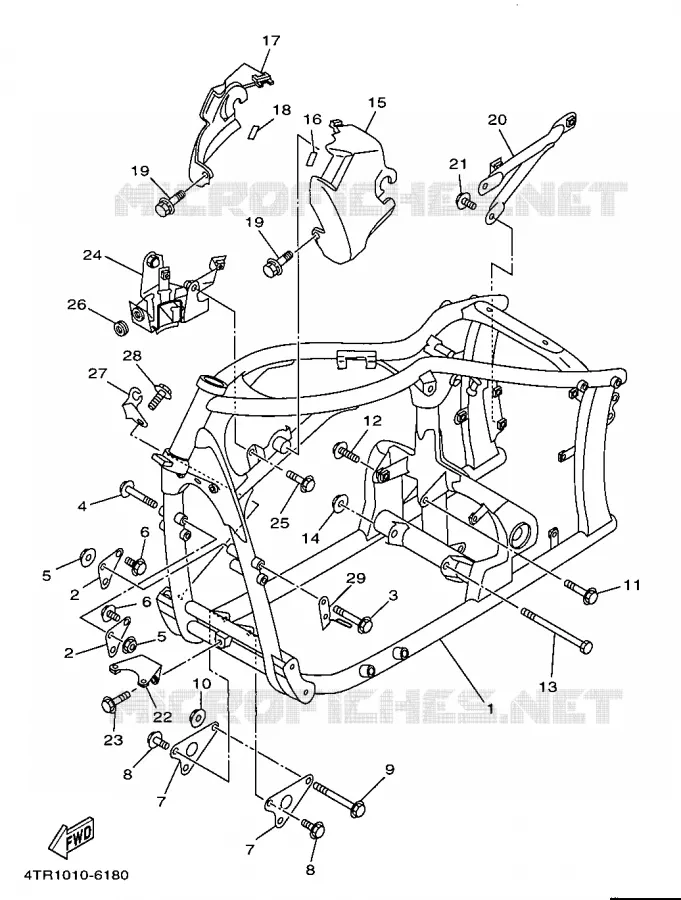 FRAME Yamaha MOTO 650 1998 DRAGSTAR  XVS650
