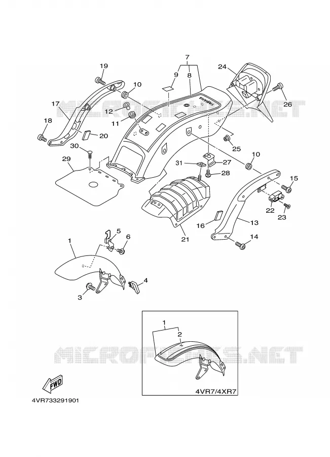 SPATBORD Yamaha MOTO 650 1999 DRAGSTAR  XVS650