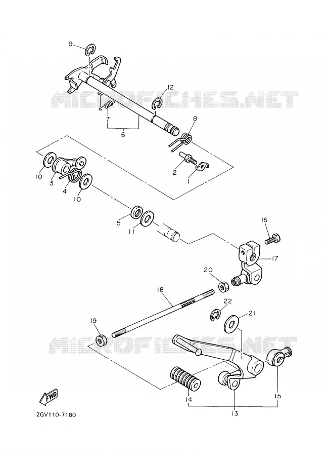 SCHAKEL STANG / PEDAAL Yamaha MOTO 650 2000 DRAGSTAR  XVS650