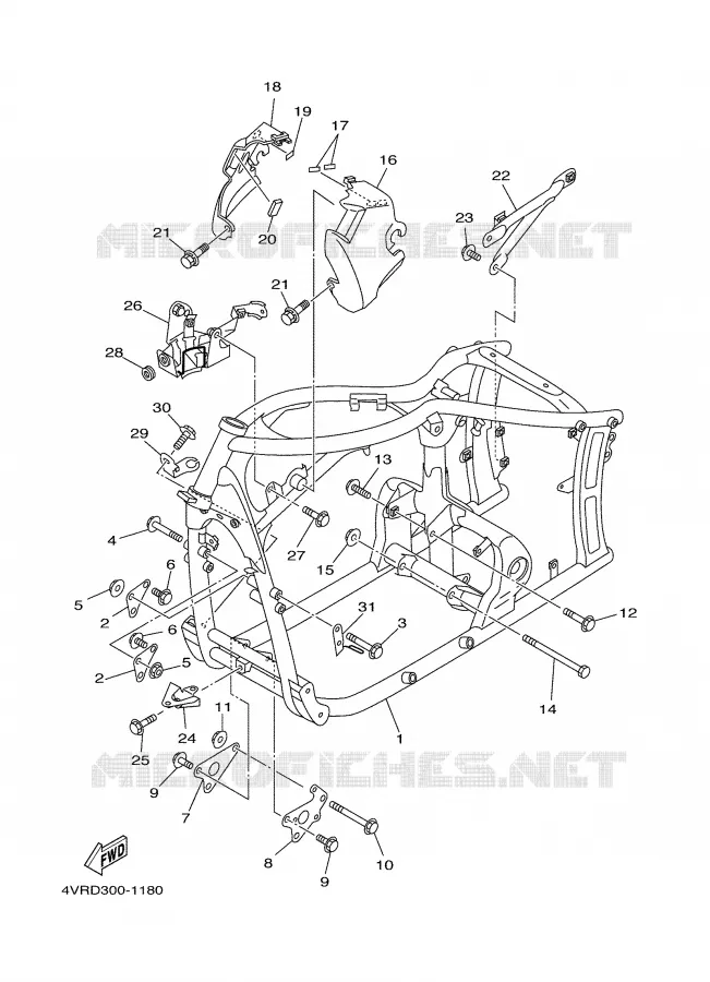 FRAME Yamaha MOTO 650 2002 DRAGSTAR  XVS650