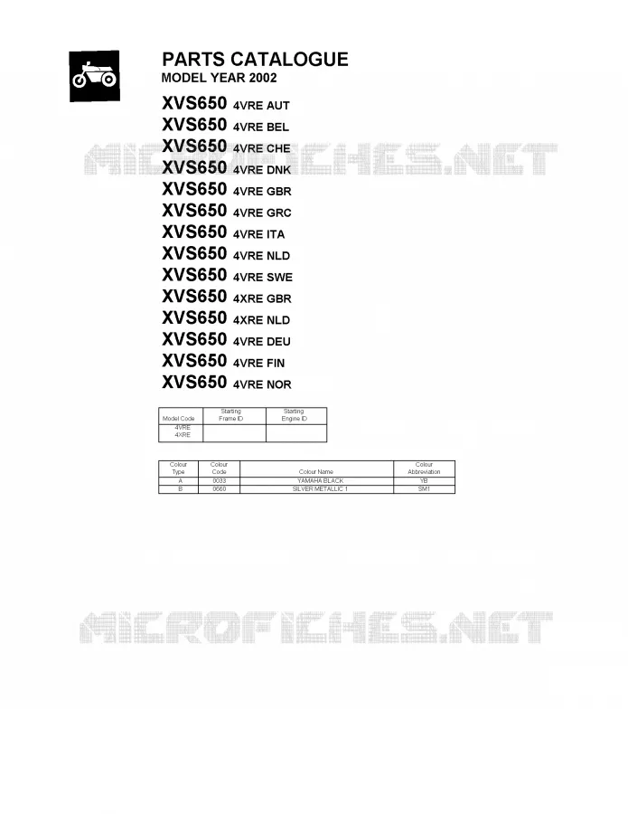 * CATALOG PREFACE * Yamaha MOTO 650 2002 DRAGSTAR  XVS650