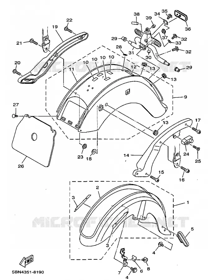 SPATBORD Yamaha MOTO 650 1998 DRAGSTAR  XVS650A