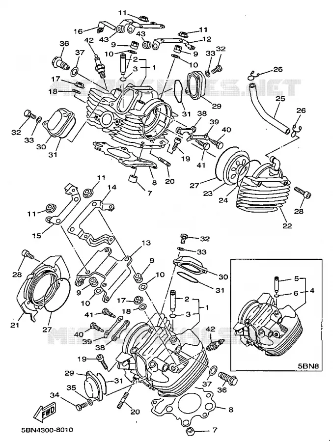 CILINDERKOP Yamaha MOTO 650 1998 DRAGSTAR  XVS650A