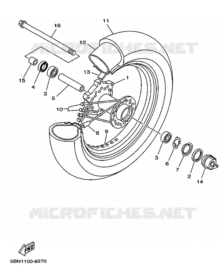 VOORWIEL Yamaha MOTO 650 1998 DRAGSTAR  XVS650A