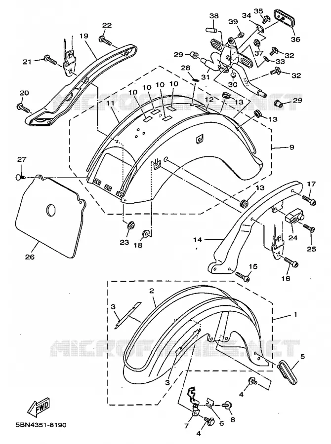 SPATBORD Yamaha MOTO 650 1999 DRAGSTAR  XVS650A