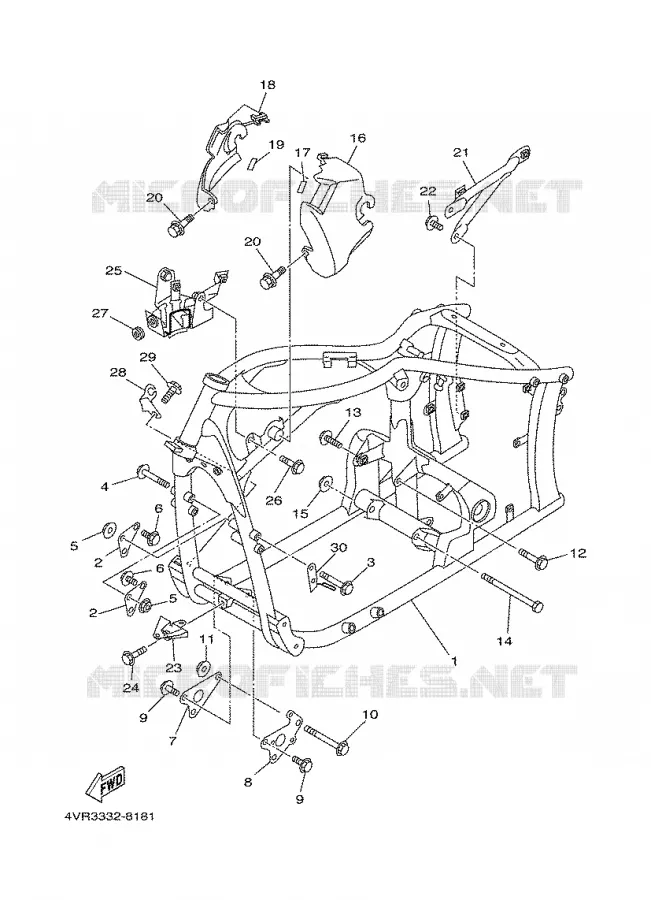 FRAME Yamaha MOTO 650 2000 DRAGSTAR  XVS650A