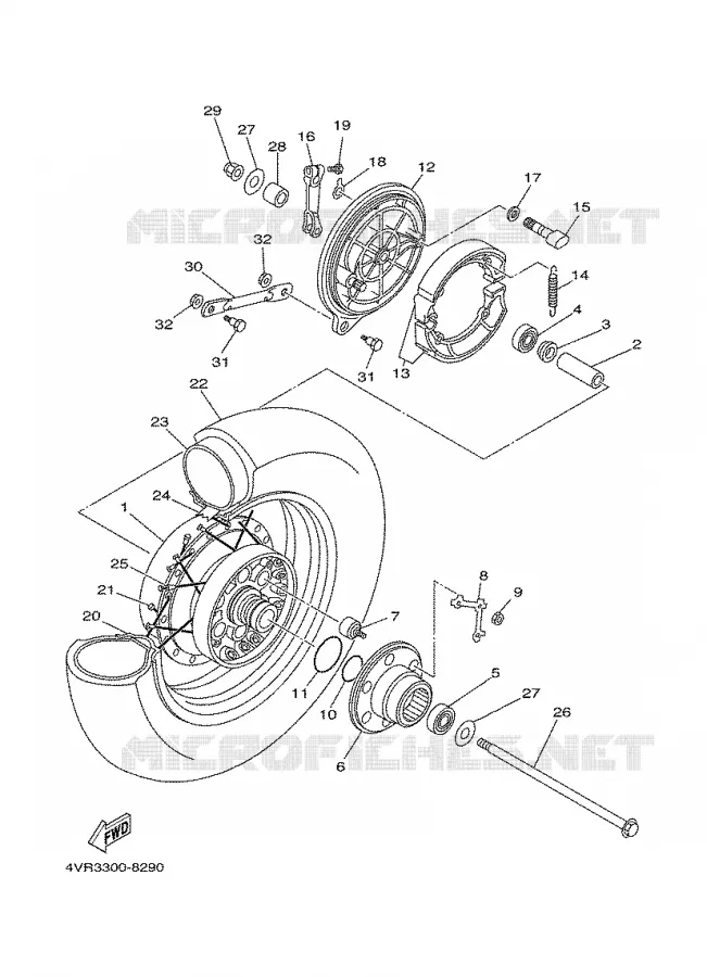 ACHTERWIEL Yamaha MOTO 650 2000 DRAGSTAR  XVS650A