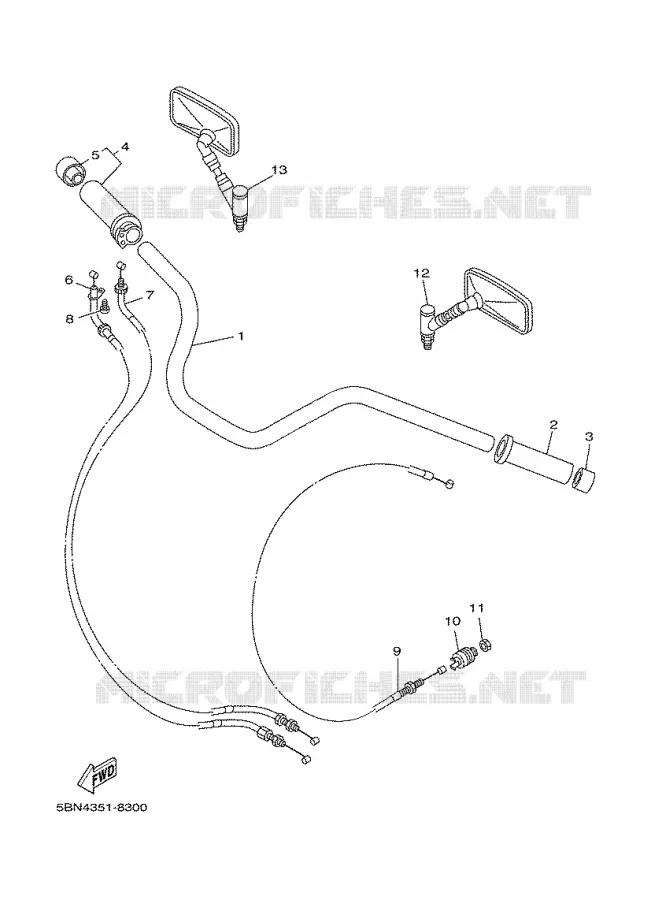 STUUR / KABEL Yamaha MOTO 650 2000 DRAGSTAR  XVS650A