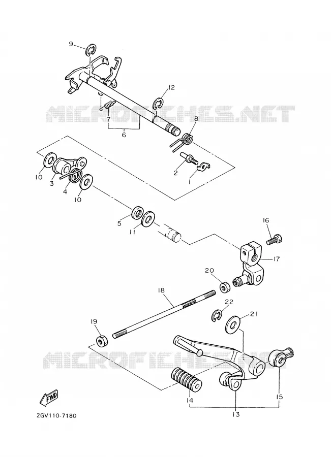 SCHAKEL STANG / PEDAAL Yamaha MOTO 650 2000 DRAGSTAR  XVS650A