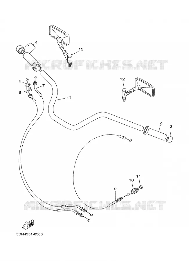 STUUR / KABEL Yamaha MOTO 650 2000 DRAGSTAR  XVS650A