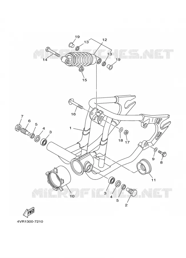 ACHTERBRUG / SCHOKBREKER Yamaha MOTO 650 2001 DRAGSTAR  XVS650A