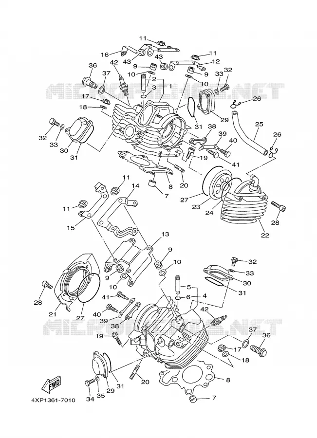 CILINDERKOP Yamaha MOTO 650 2001 DRAGSTAR  XVS650A