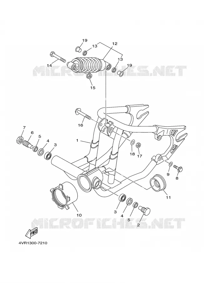 ACHTERBRUG / SCHOKBREKER Yamaha MOTO 650 2001 DRAGSTAR  XVS650A