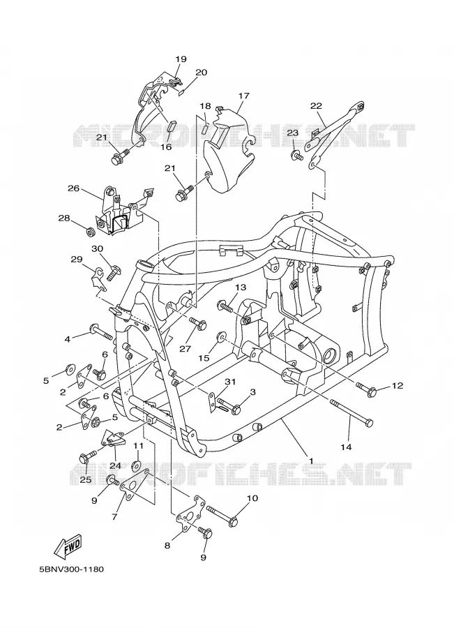 FRAME Yamaha MOTO 650 2002 DRAGSTAR  XVS650A