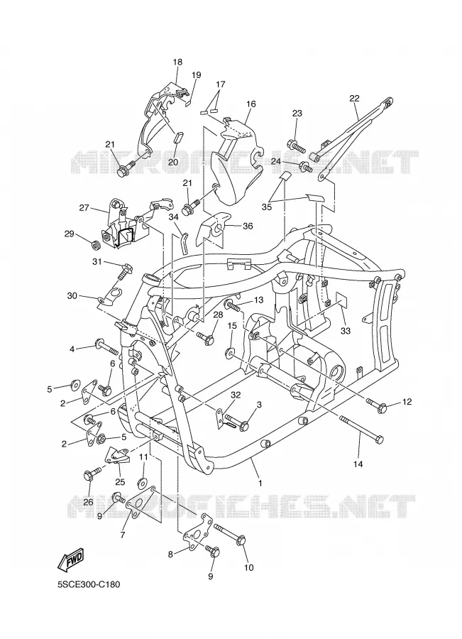 FRAME Yamaha MOTO 650 2004 DRAGSTAR  XVS650A