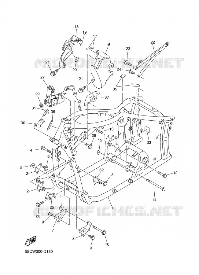 FRAME Yamaha MOTO 650 2005 DRAGSTAR  XVS650A