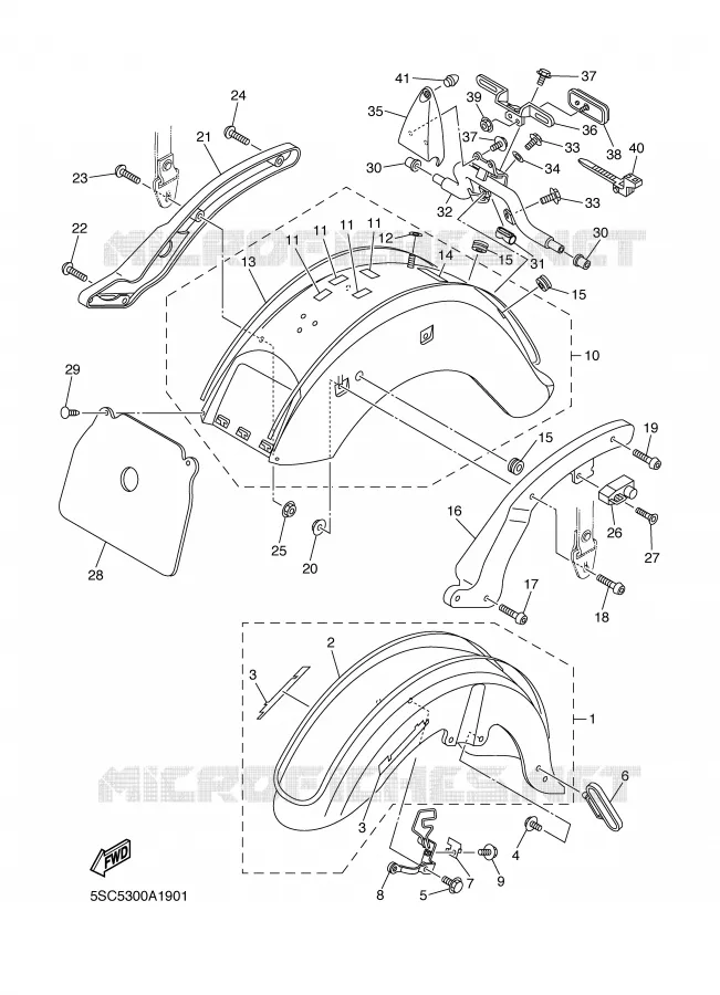 SPATBORD Yamaha MOTO 650 2005 DRAGSTAR  XVS650A