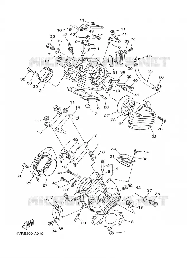 CILINDERKOP Yamaha MOTO 650 2006 DRAGSTAR  XVS650A