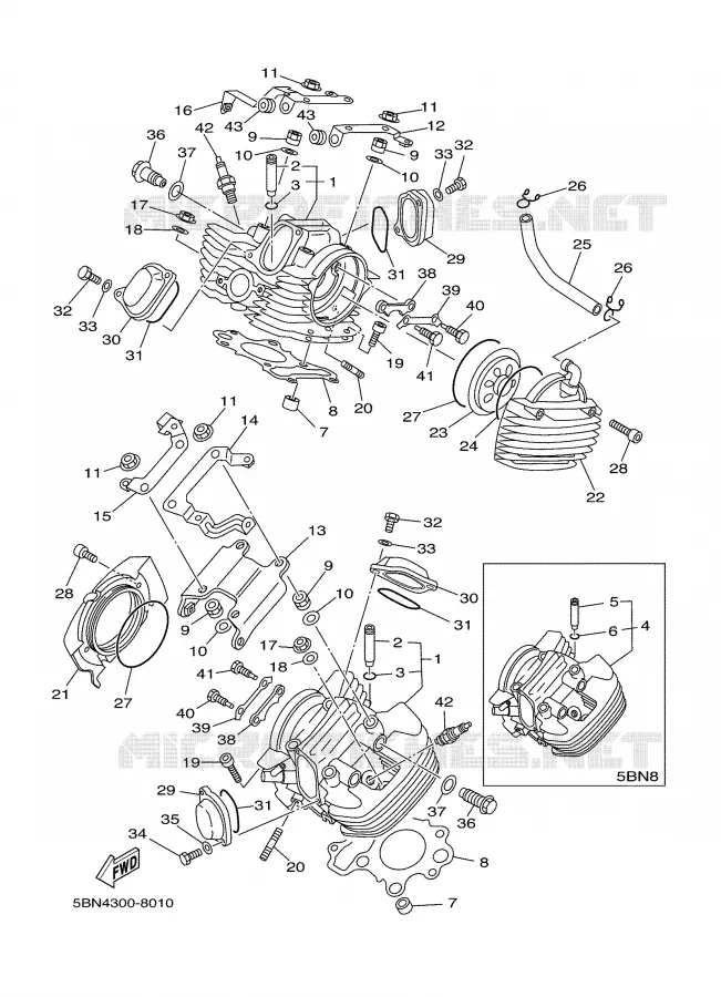 CILINDERKOP Yamaha MOTO 650 1999 DRAGSTAR  XVS650A