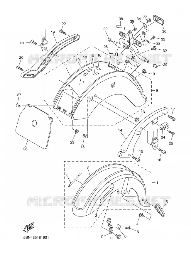 SPATBORD Yamaha MOTO 650 1999 DRAGSTAR  XVS650A