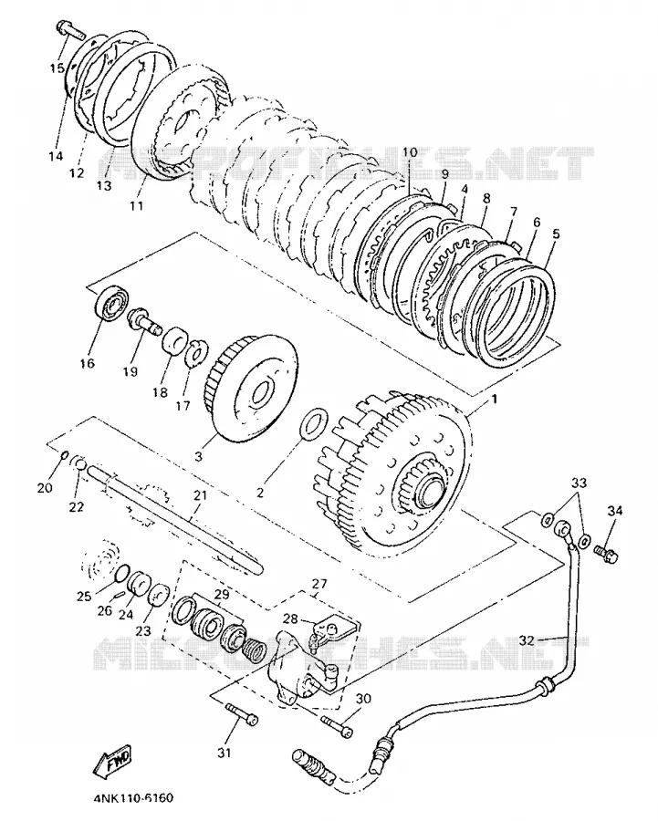 STARTMOTOR KOPPELINGS Yamaha MOTO 1300 1997 ROYALSTAR  XVZ1300A