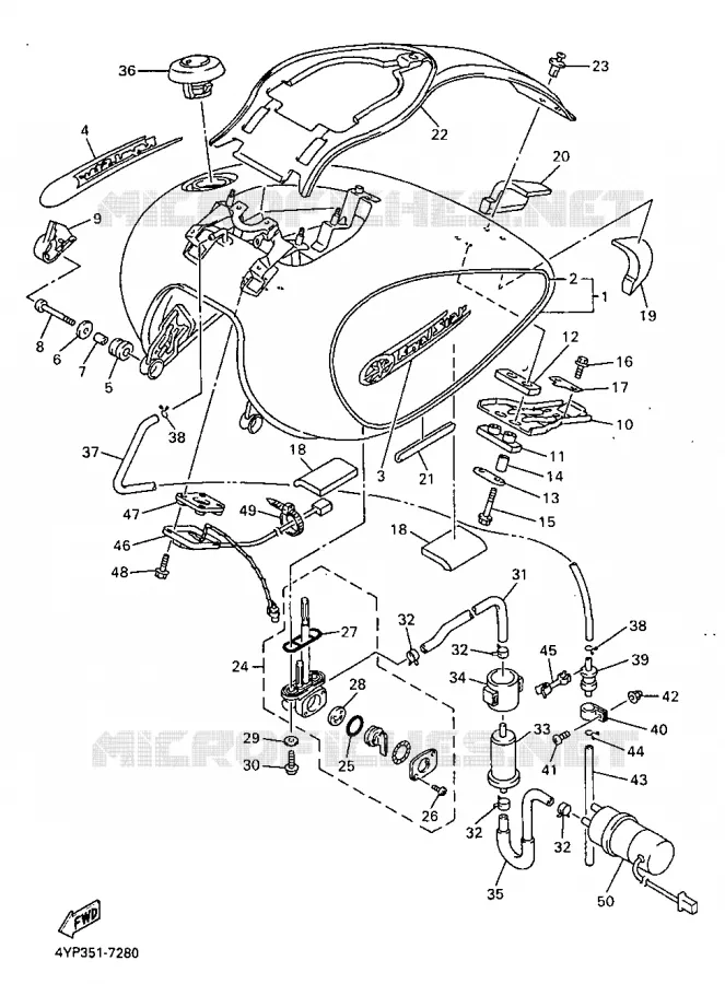BENZINE TANK Yamaha MOTO 1300 1998 ROYALSTAR  XVZ1300A
