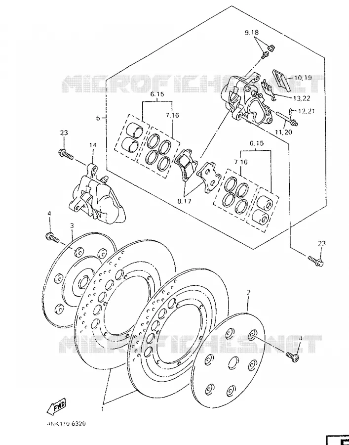REMKLAUW VOOR Yamaha MOTO 1300 1998 ROYALSTAR  XVZ1300A