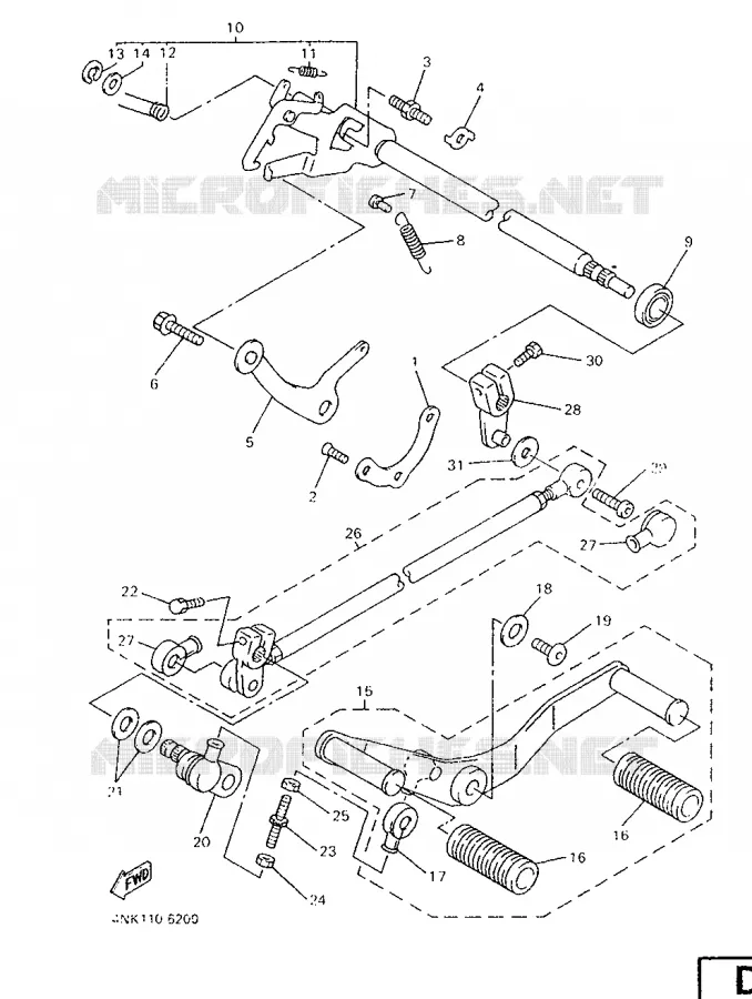 SCHAKEL STANG / PEDAAL Yamaha MOTO 1300 1998 ROYALSTAR  XVZ1300A