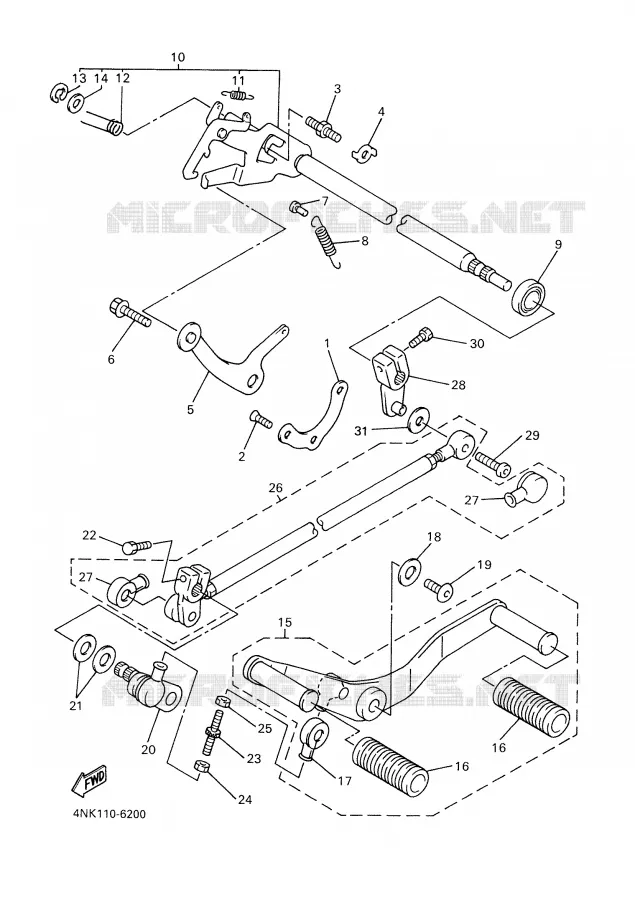 SCHAKEL STANG / PEDAAL Yamaha MOTO 1300 2000 ROYALSTAR  XVZ1300A