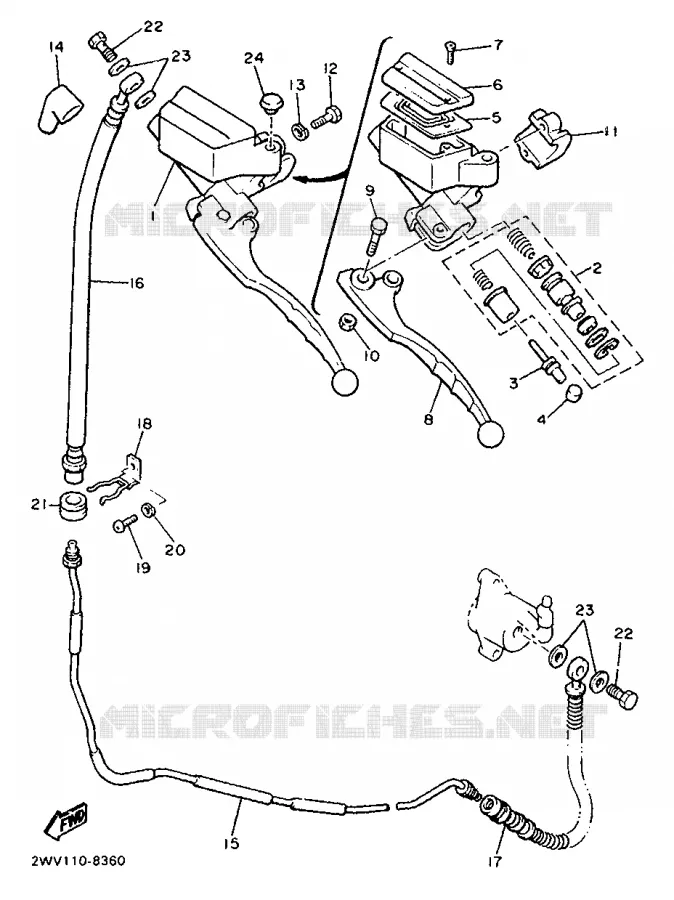 POMP VOOR 2 Yamaha MOTO 1300 1989 ROYALE VENTURE  XVZ13TD