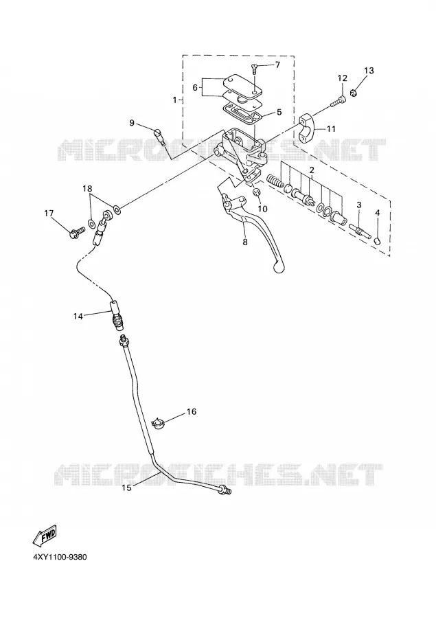 POMP VOOR 2 Yamaha MOTO 1300 1999 ROYALSTAR  XVZ13TF