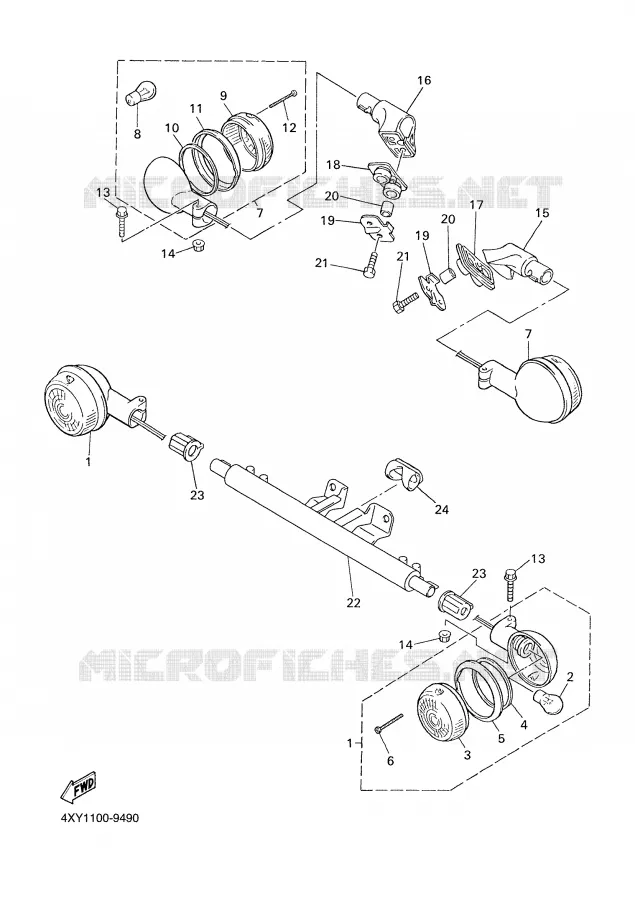 KNIPPERLICHT Yamaha MOTO 1300 1999 ROYALSTAR  XVZ13TFL