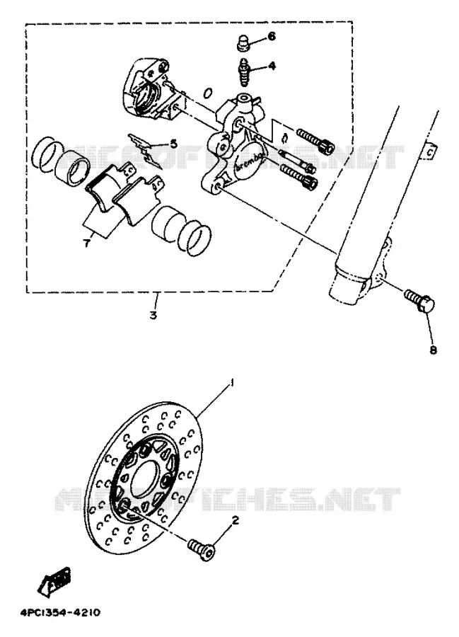 REMKLAUW VOOR Yamaha SCOOTER 50 1994 YA  YA50R FORTE