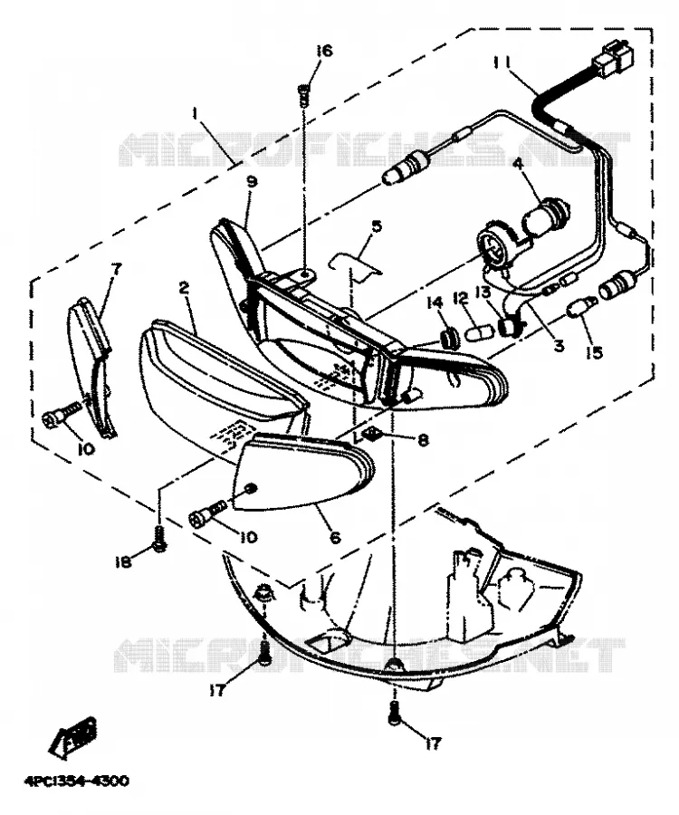 KOPLAMP Yamaha SCOOTER 50 1994 YA  YA50R FORTE