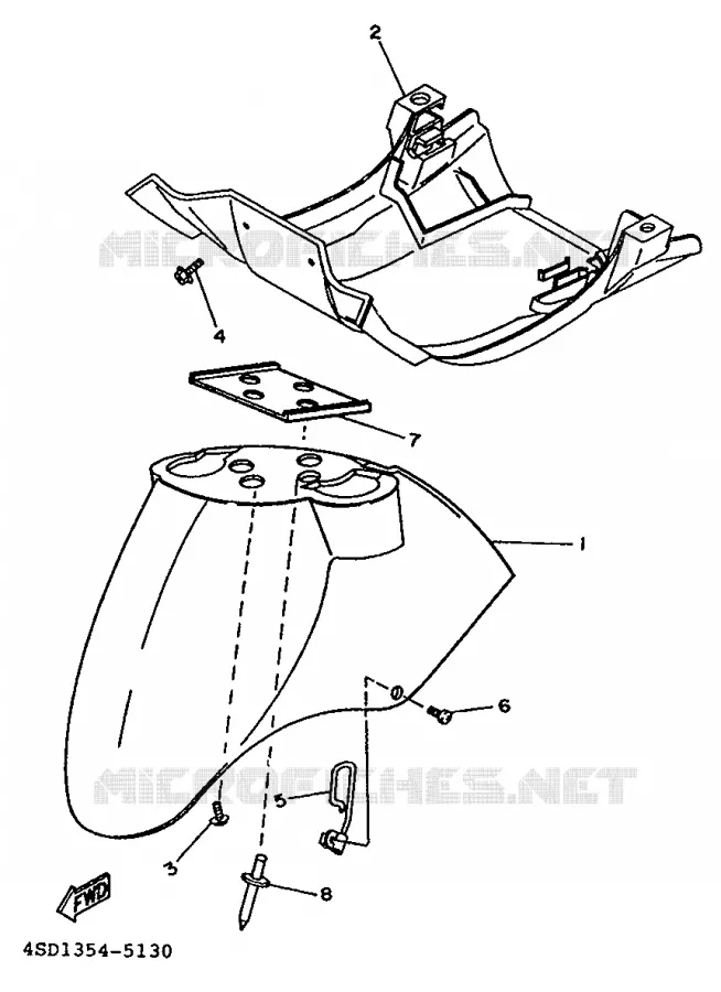 VOORSPATBORD Yamaha SCOOTER 50 1995 YA  YA50TA
