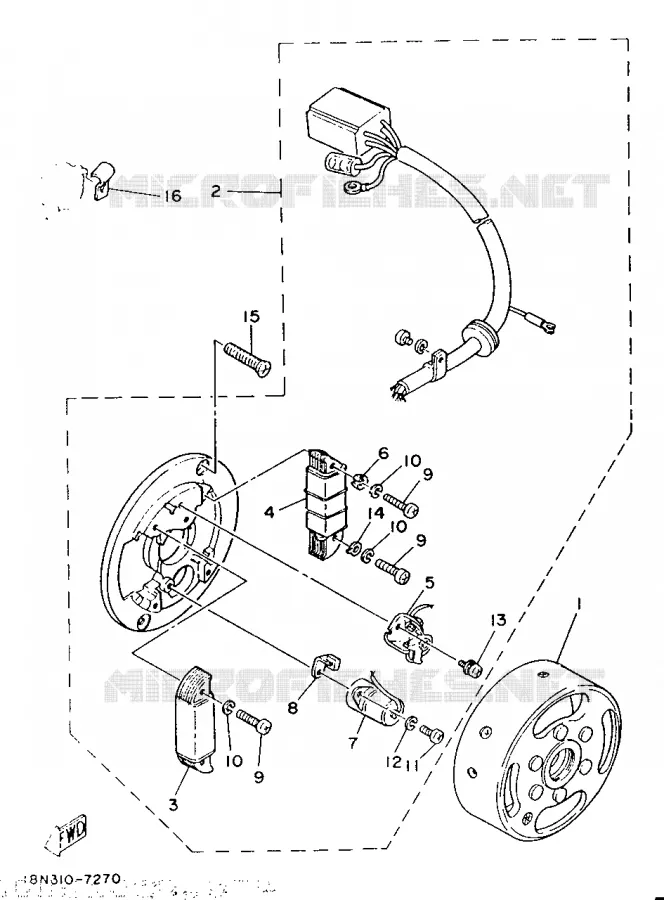 DYNAMO Yamaha MOTO 100 1987 YB  YB100