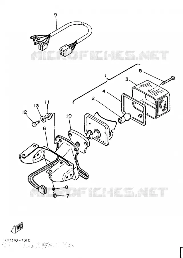 ACHTERLICHT Yamaha MOTO 100 1987 YB  YB100