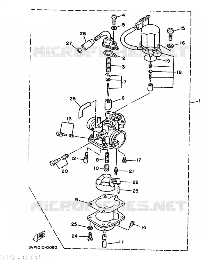 CARBURATEUR  Yamaha SCOOTER 50 1993 EVOLIS  YE50
