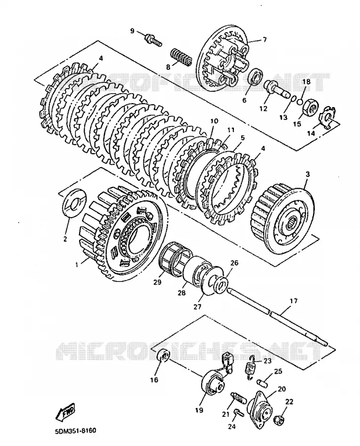 STARTMOTOR KOPPELINGS Yamaha SCOOTER 50 1998 FLIPPER  YH50