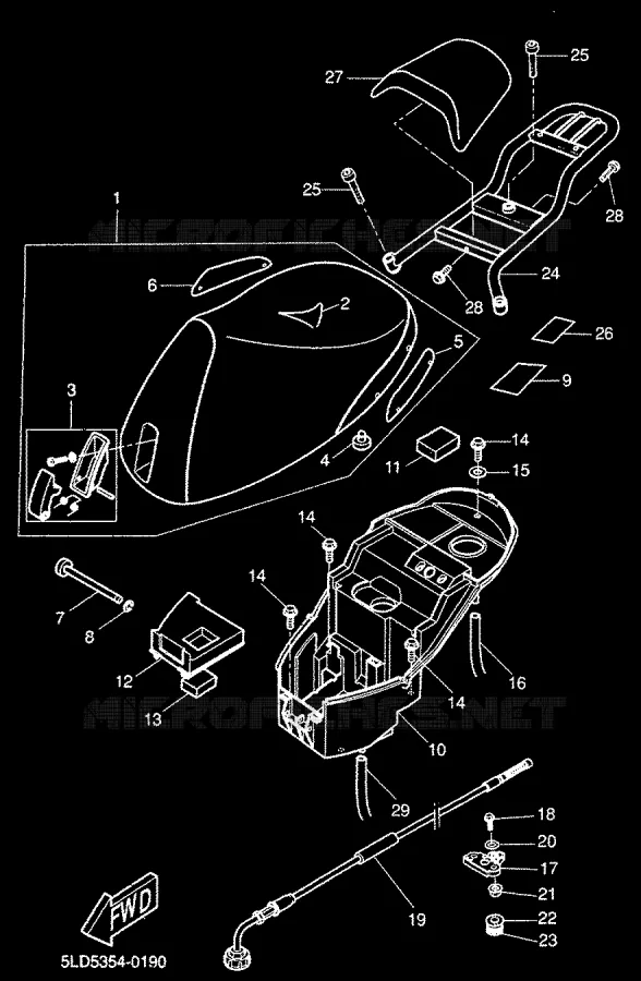 ZADEL / BAGAGE REK Yamaha SCOOTER 50 2000 FLIPPER  YH50