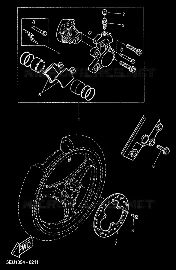 REMKLAUW VOOR Yamaha SCOOTER 50 2000 FLIPPER  YH50