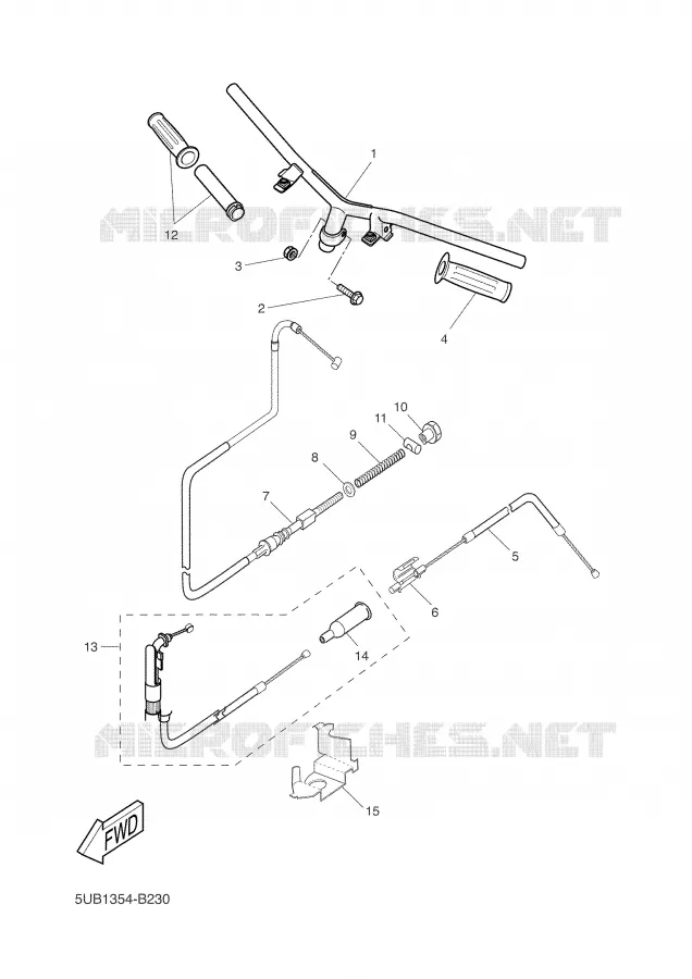 STUUR / KABEL Yamaha SCOOTER 50 2003 FLIPPER  YH50