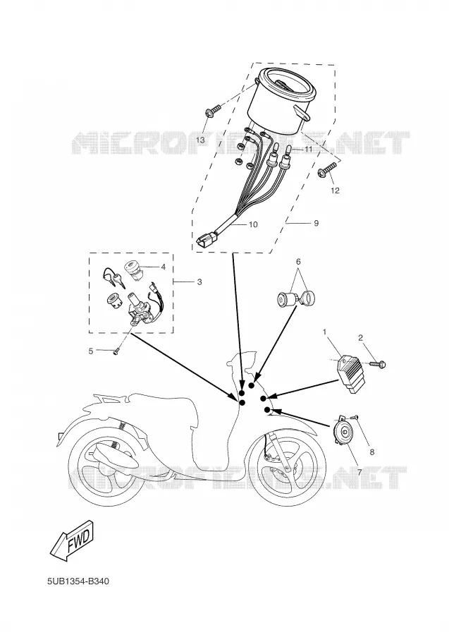 ELECTRISCH 1 Yamaha SCOOTER 50 2003 FLIPPER  YH50