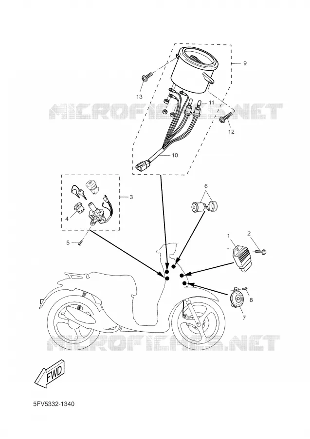 ELECTRISCH 1 Yamaha SCOOTER 50 2006 WHY  YH50