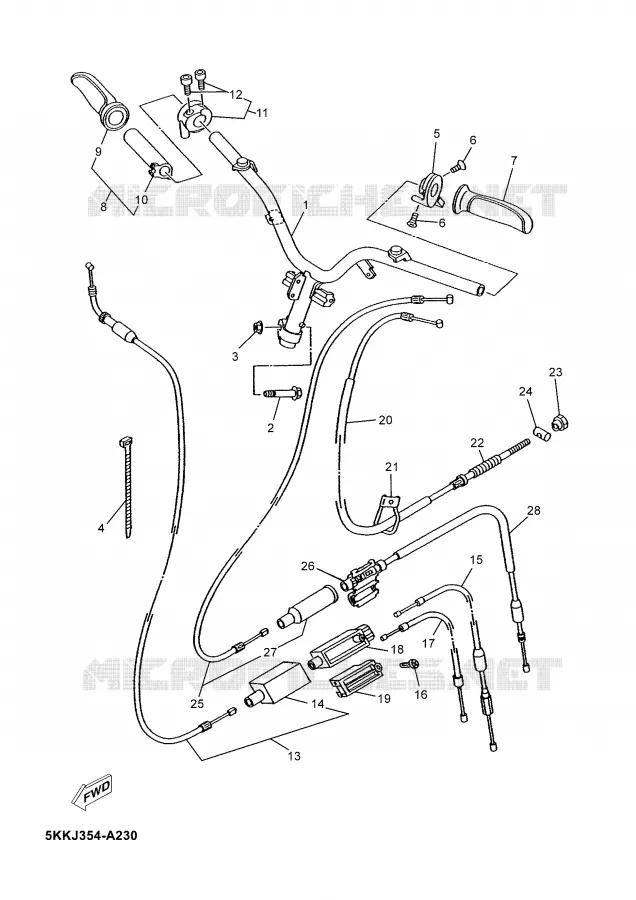 STUUR / KABEL Yamaha SCOOTER 100 2003 NEO'S  YN100