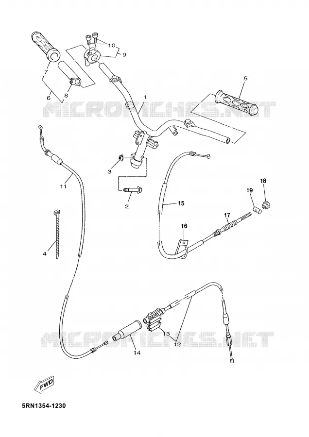 STUUR / KABEL Yamaha SCOOTER 50 2002 YN  YN50