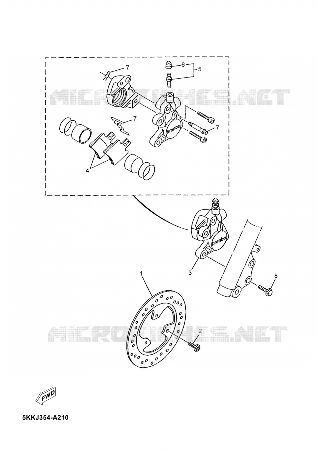 REMKLAUW VOOR Yamaha SCOOTER 50 2003 YN  YN50