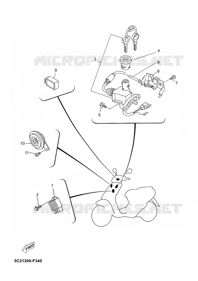ELECTRISCH 1 Yamaha SCOOTER 50 2009 YN  YN50