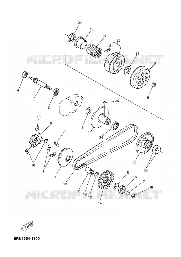 STARTMOTOR KOPPELINGS Yamaha SCOOTER 50 2002 YN  YN50ALPINESTARS