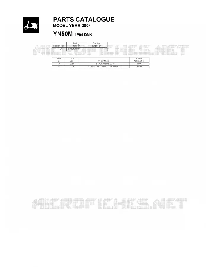 * CATALOG PREFACE * Yamaha SCOOTER 50 2004 NEO'S  YN50 OVETTO 50
